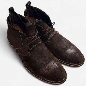 Steve Madden Syrio Distressed Brown Suede Leather Lace up Ankle Boots Size 13